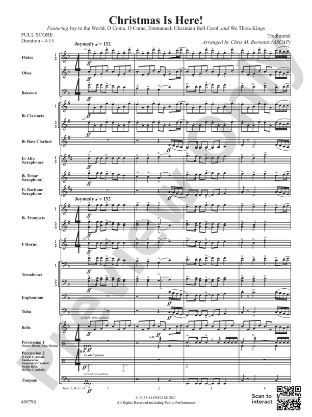 Christmas Is Here! - Concert Band Conductor Score & Parts (Digital Download)