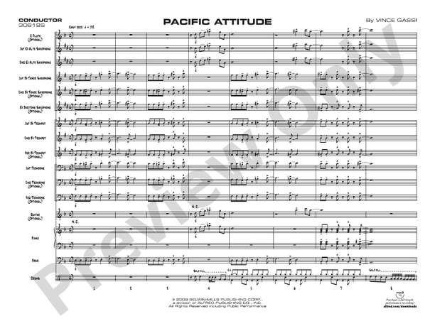 Pacific Attitude - Jazz Ensemble Conductor Score & Parts(Digital Download)