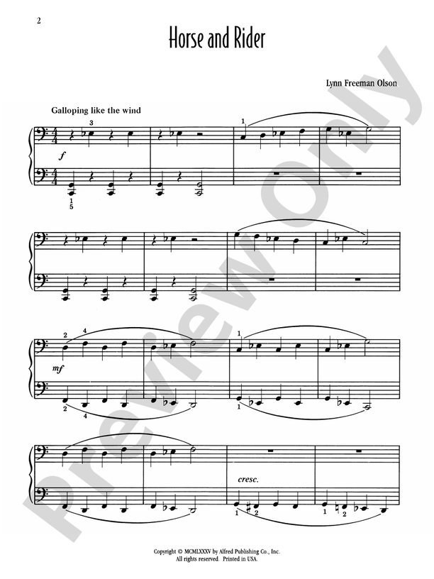 Horse and Rider - Piano (Digital Download)