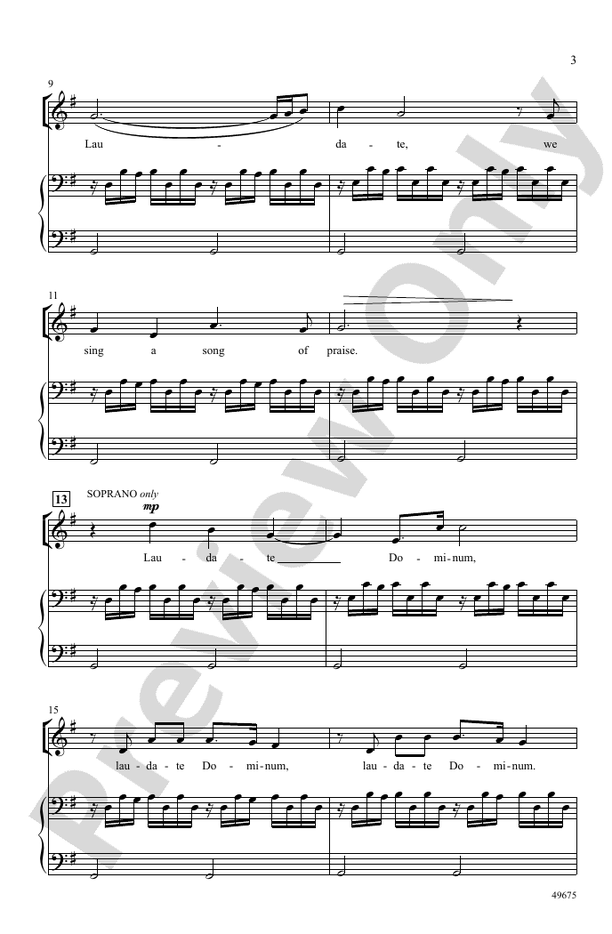 Laudate Dominum - SAB/3 Part Mixed Choral Octavo (Digital Download)