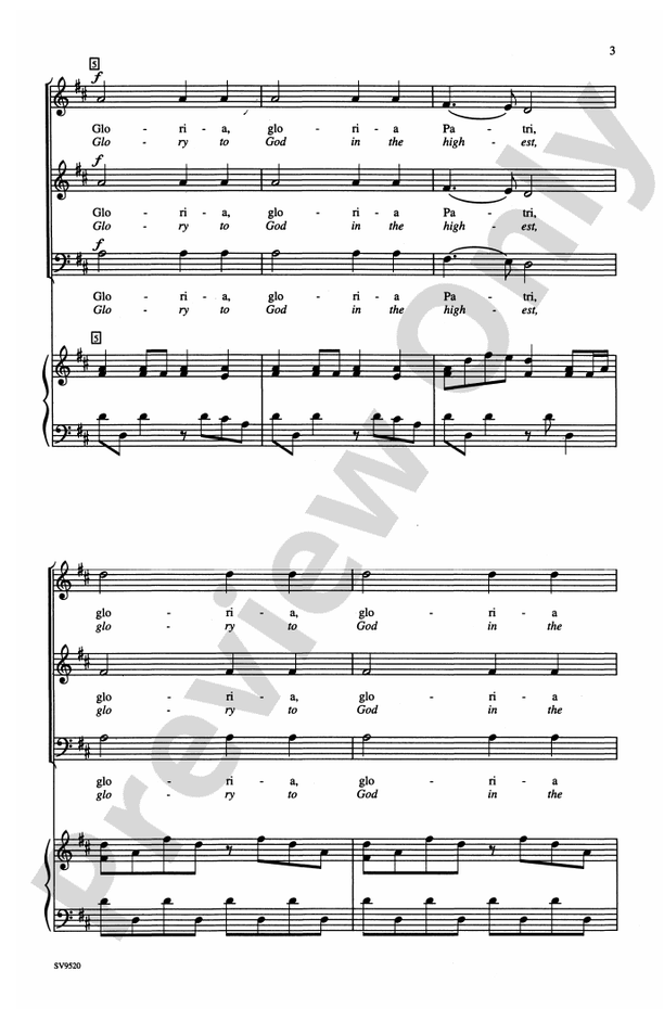 Gloria - Antonio Vivaldi – SAB Choral Octavo (Digital Download)