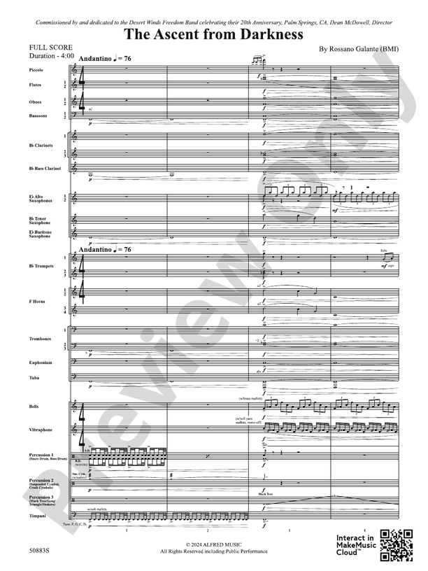 The Ascent from Darkness – Concert Band Conductor Score & Parts (Digital Download)