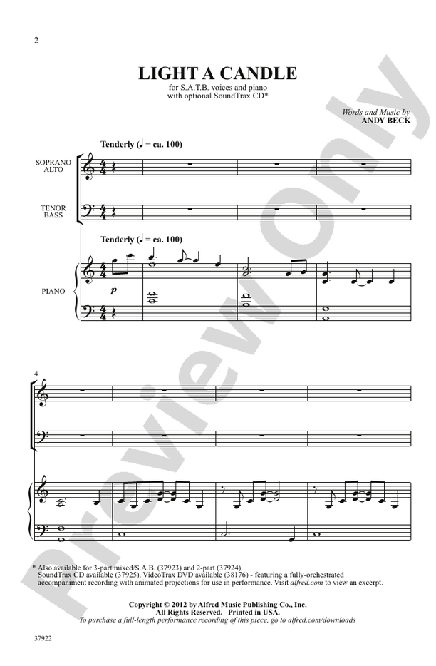 Light a Candle - Andy Beck – SATB Choral Octavo (Digital Download)