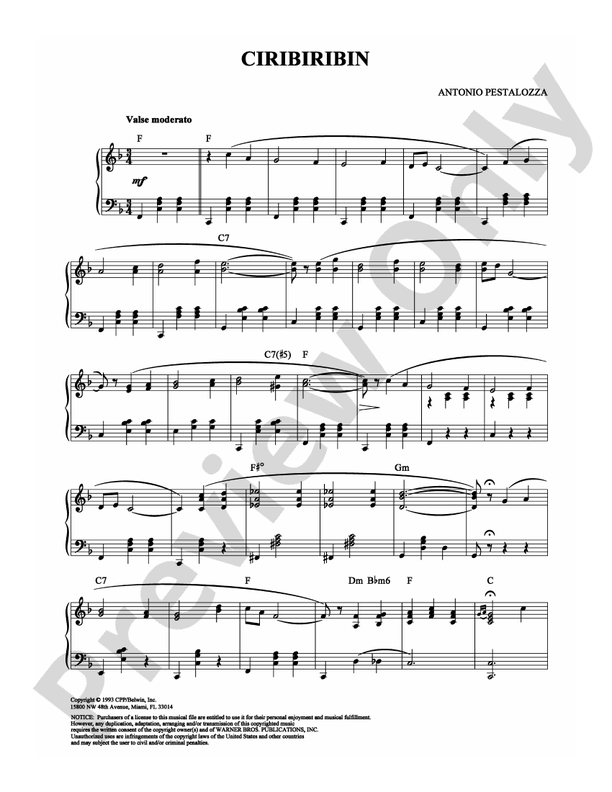 Ciribiribin - Piano (Digital Download)