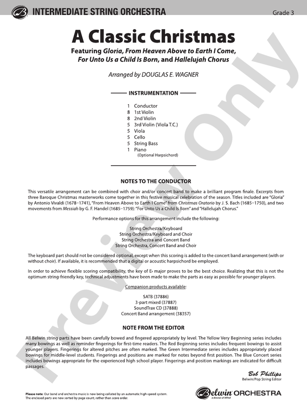 A Classic Christmas – String Orchestra Conductor Score & Parts (Digital Download)