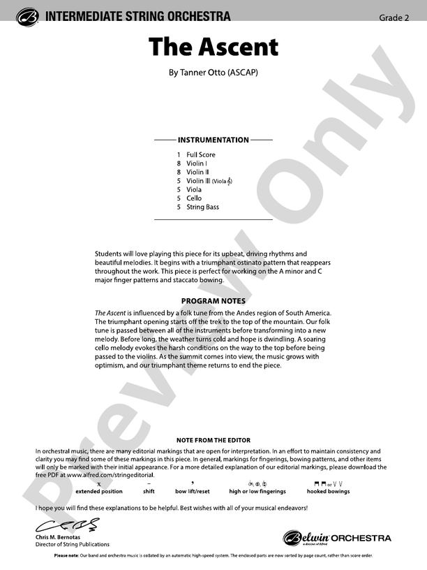 The Ascent - String Orchestra Conductor Score & Parts (Digital Download)