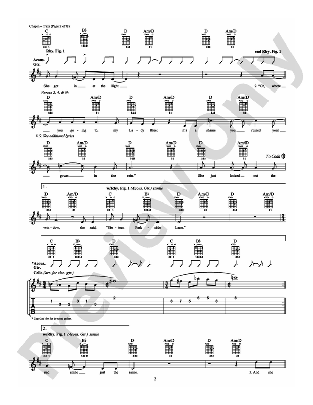 Taxi - Guitar TAB (Digital Download)