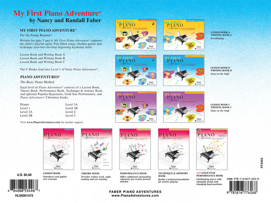 My First Piano Adventure Christmas Book B Steps on the Staff - Piano Solo by Faber/Faber Hal Leonard 1472