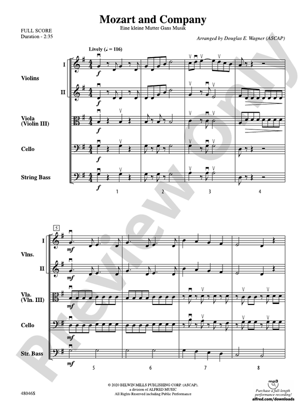 Mozart and Company - String Orchestra Conductor Score & Parts (Digital Download)