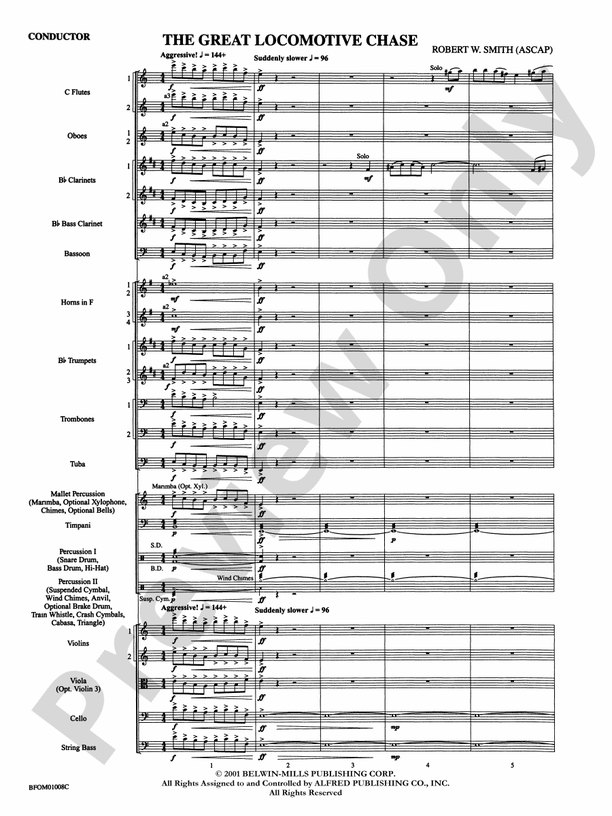 The Great Locomotive Chase – Full Orchestra Conductor Score & Parts (Digital Download)