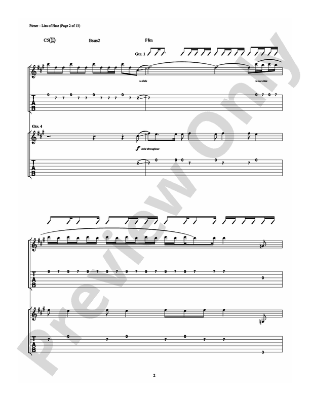 Lies of Hate - Guitar TAB (Digital Download)