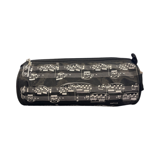 Black Pencil Case with Creme Manuscript