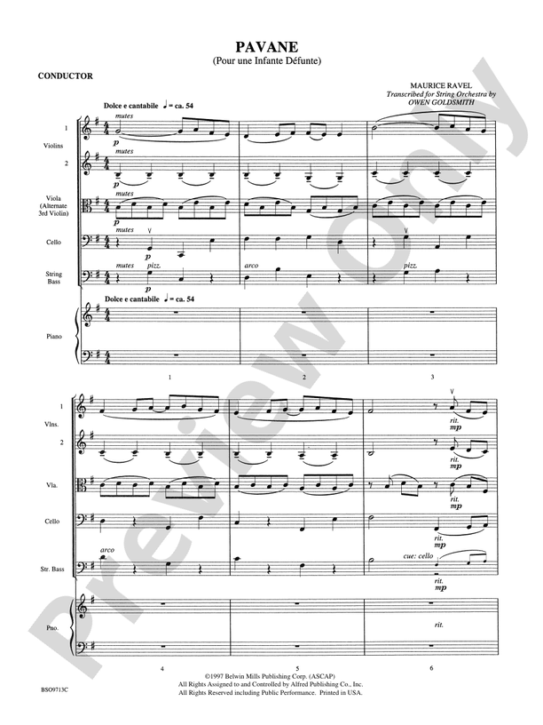 Pavane (Grade 3.5) – String Orchestra Conductor Score & Parts (Digital Download)