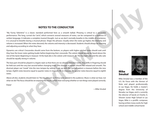 My Funny Valentine - Jazz Ensemble Conductor Score & Parts (Digital Download)