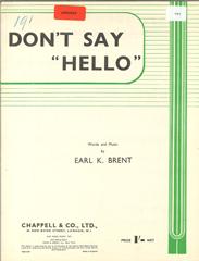 Don't Say Hello - PVG (Digital Download)