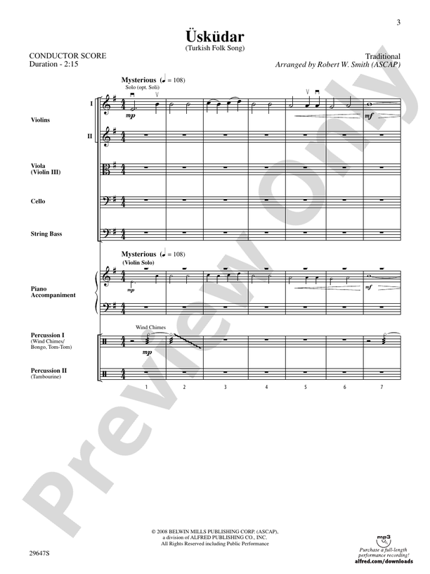 Uskudar – String Orchestra Conductor Score & Parts (Digital Download)
