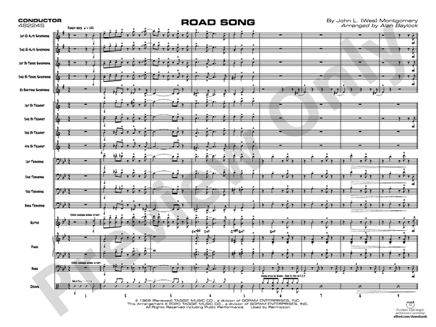 Road Song – Jazz Ensemble Conductor Score & Parts (Digital Download)