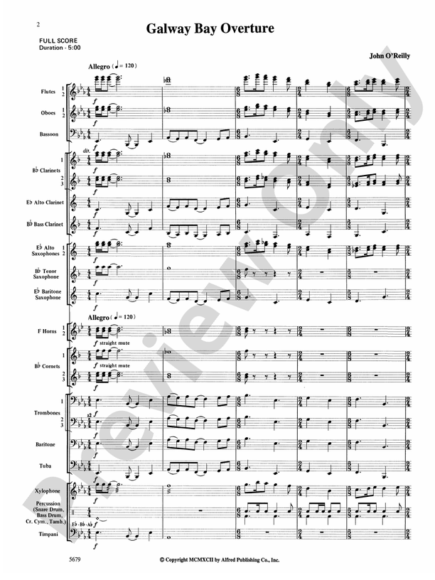 Galway Bay Overture - Concert Band Conductor Score & Parts (Digital Download)