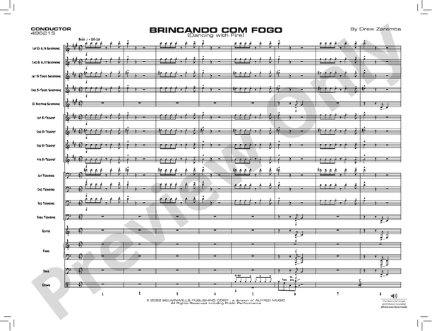 Brincando com Fogo – Jazz Ensemble Conductor Score & Parts (Digital Download)