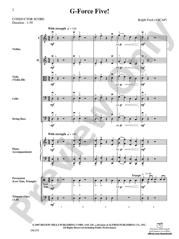 G-Force Five! – String Orchestra Conductor Score & Parts (Digital Download)