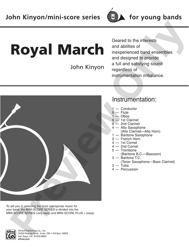 Royal March (John Kinyon) - Concert Band Conductor Score & Parts (Digital Download)