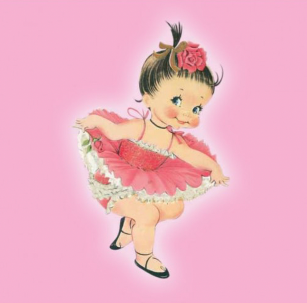 Greeting Card Little Ballerina in a Pink Tutu