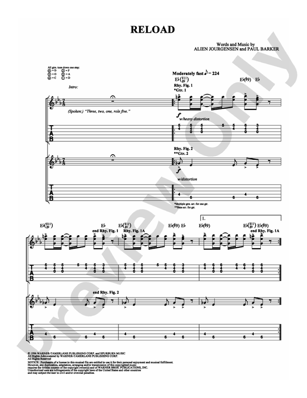 Reload - Guitar TAB (Digital Download)