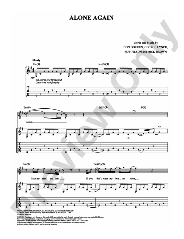 Alone Again - Guitar TAB (Digital Download)