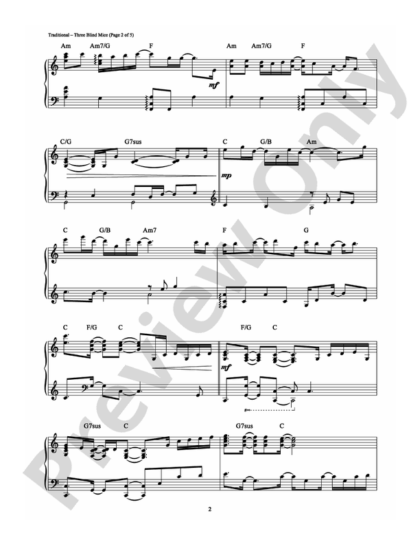 Three Blind Mice - Piano (Digital Download)