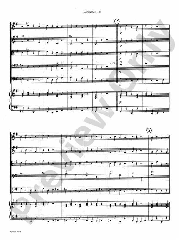 The Apollo Suite – String Orchestra Conductor Score & Parts (Digital Download)