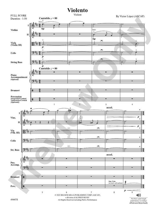 Violento - String Orchestra Conductor Score & Parts (Digital Download)
