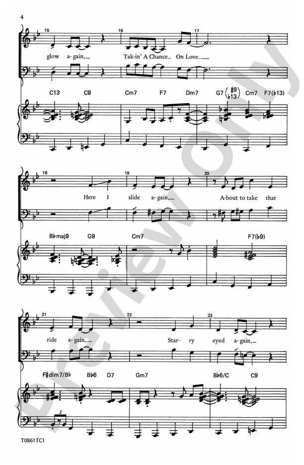 Taking a Chance on Love - SATB Choral Octavo (Digital Download)