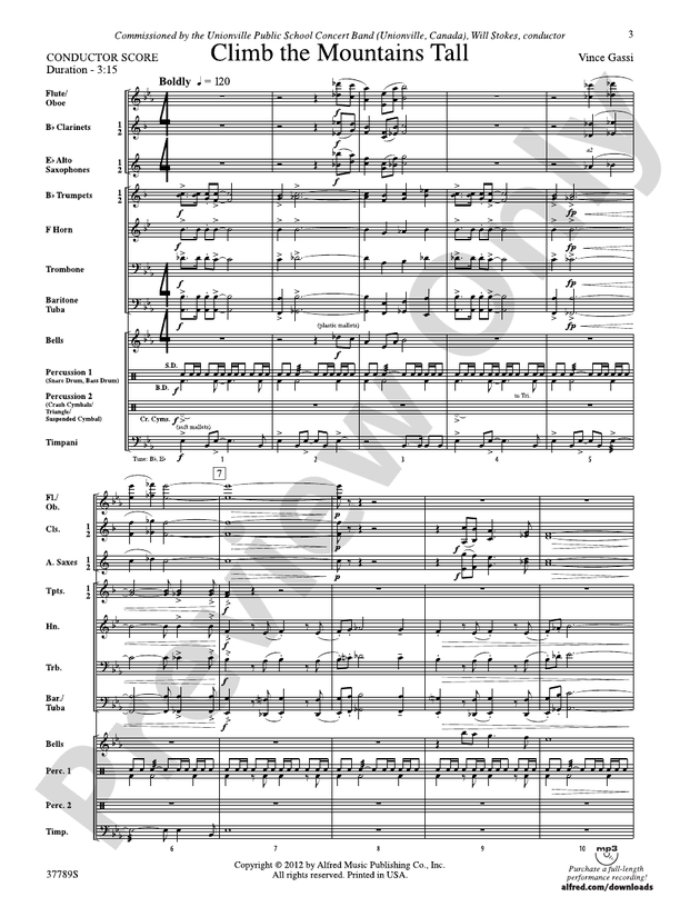 Climb the Mountains Tall - Concert Band Conductor Score & Parts (Digital Download)