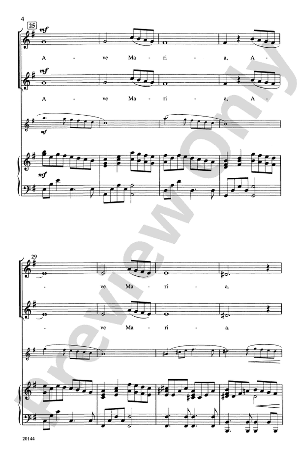 Ave Maria - Arr. Patrick M. Liebergen – 2-Part Choral Octavo (Digital Download)