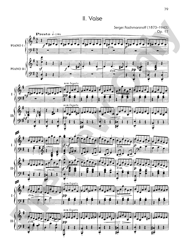 Suite No. 2, Opus 17 - II. Valse - 2 Pianos, 4 Hands (Digital Download)