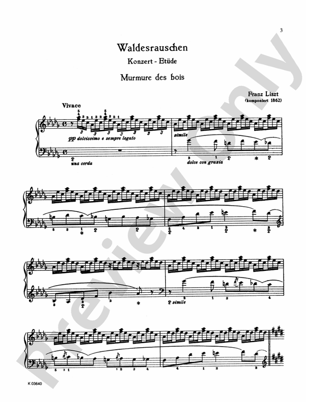 Liszt - Waldesrauschen (Forest Murmurs) - Piano Solo (Digital Download)