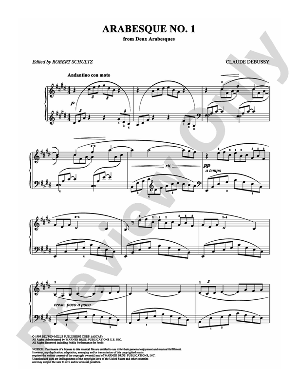 Debussy - Arabesque No. 1 - Piano (Digital Download)