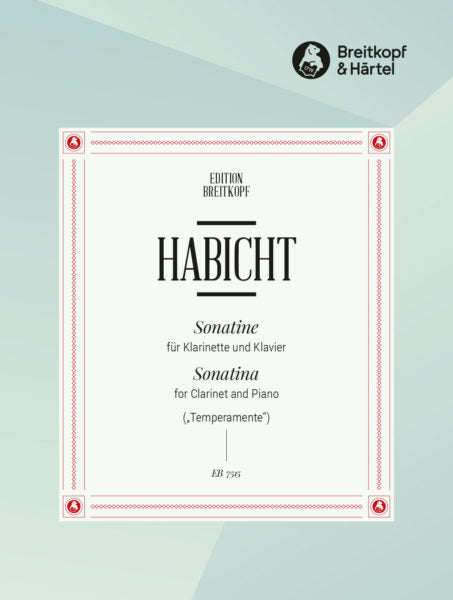 Habicht - Sonatina - Clarinet/Piano Accompaniment Breitkopf EB7515