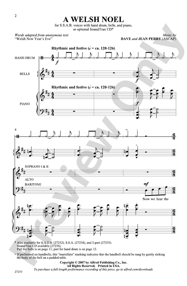 A Welsh Noel - SSAB Choral Octavo (Digital Download)