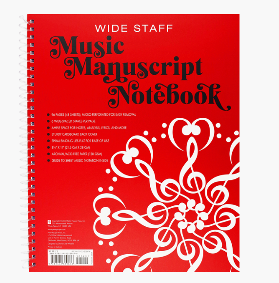 Music Manuscript Book Wide Staff