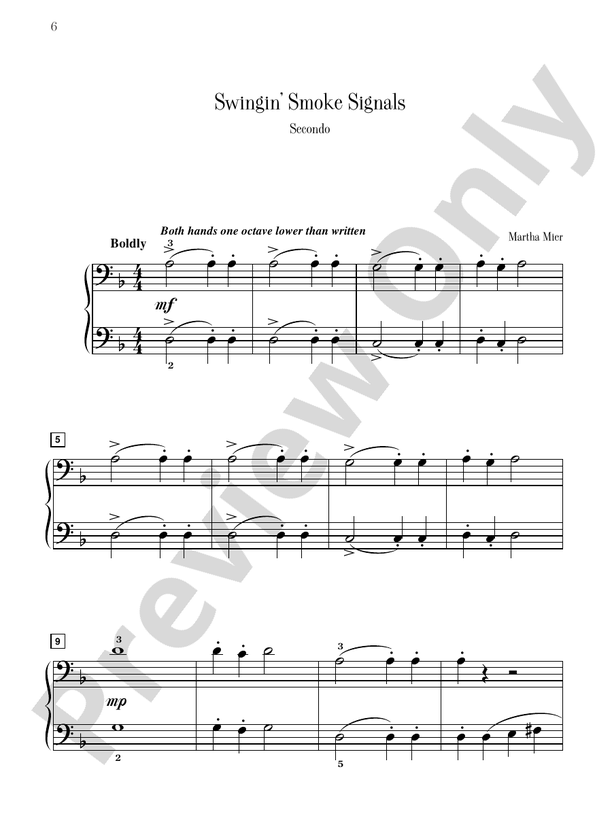 Swingin' Smoke Signals - 1 Piano, 4 Hands (Digital Download)