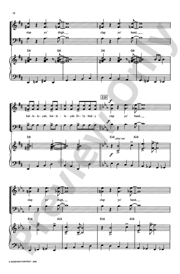 A Gershwin Portrait! The Music of George and Ira Gershwin - SAB Choral Octavo (Digital Download)