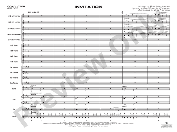 Invitation – Jazz Ensemble Conductor Score & Parts (Digital Download)
