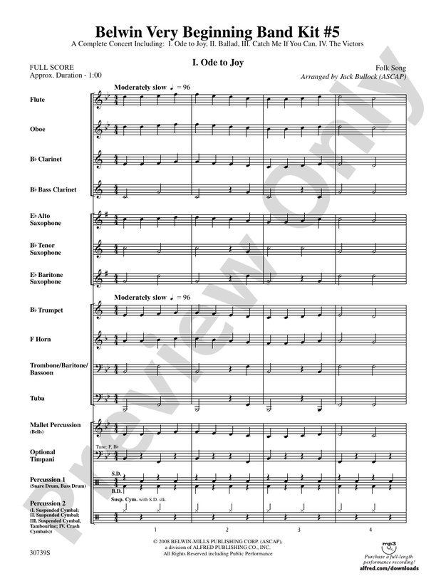 Belwin Very Beginning Band Kit #5 - Concert Band Conductor Score & Parts (Digital Download)