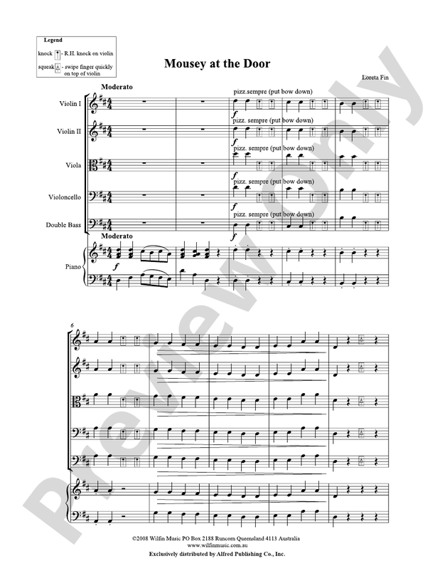 Mousey at the Door - Loreta Fin – String Orchestra Conductor Score & Parts (Digital Download)