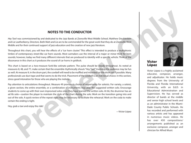 Hey Taxi! - Jazz Ensemble Conductor Score & Parts(Digital Download)