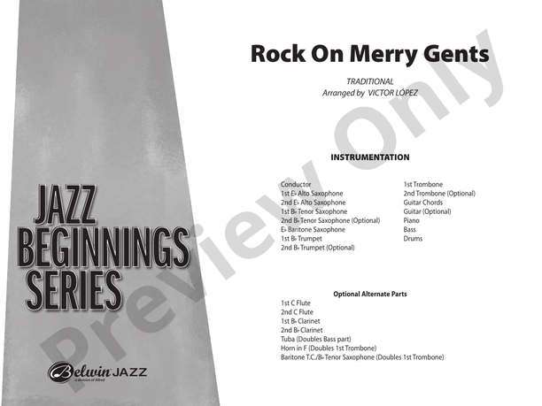 Rock On Merry Gents - Jazz Ensemble Conductor Score & Parts (Digital Download)