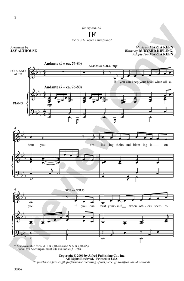 If – SSA Choral Octavo (Digital Download)