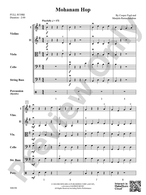 Mohanam Hop – String Orchestra Conductor Score & Parts (Digital Download)