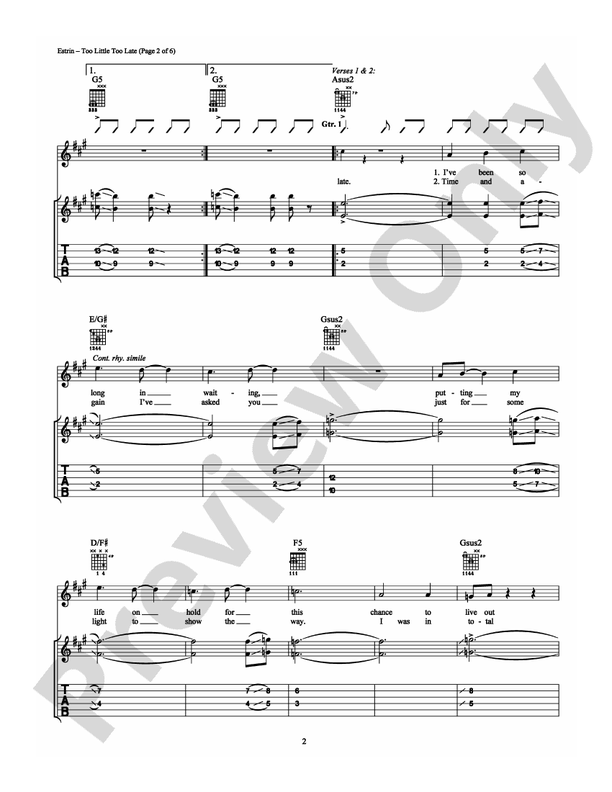 Too Little Too Late - Guitar TAB (Digital Download)